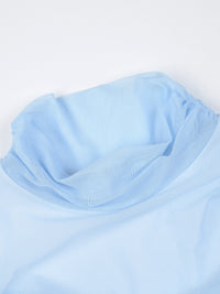 Draped Layer Top Light Blue-mesh blanca-APOC STORE