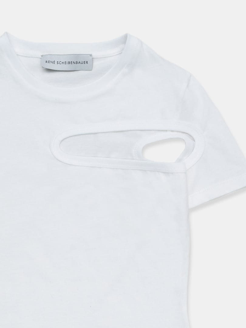 Asymmetric Cut Out T-shirt Shortsleeve-René Scheibenbauer-APOC STORE