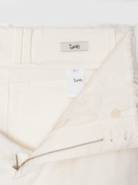 Glitched Hem Straight Cotton Pants 001 _ White-Taekh-APOC STORE
