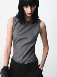 Plaid Tank Panel Deconstructed Top-TRINITE Studio-APOC STORE