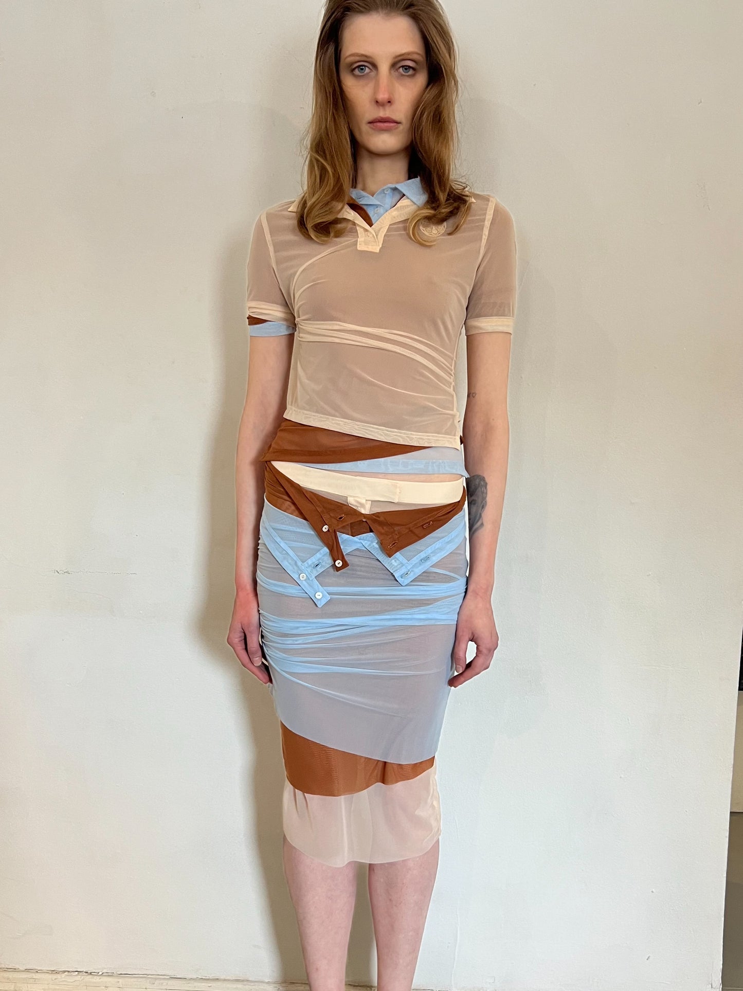 Mesh Triple Polo Shirt-Nastyamasha-APOC STORE