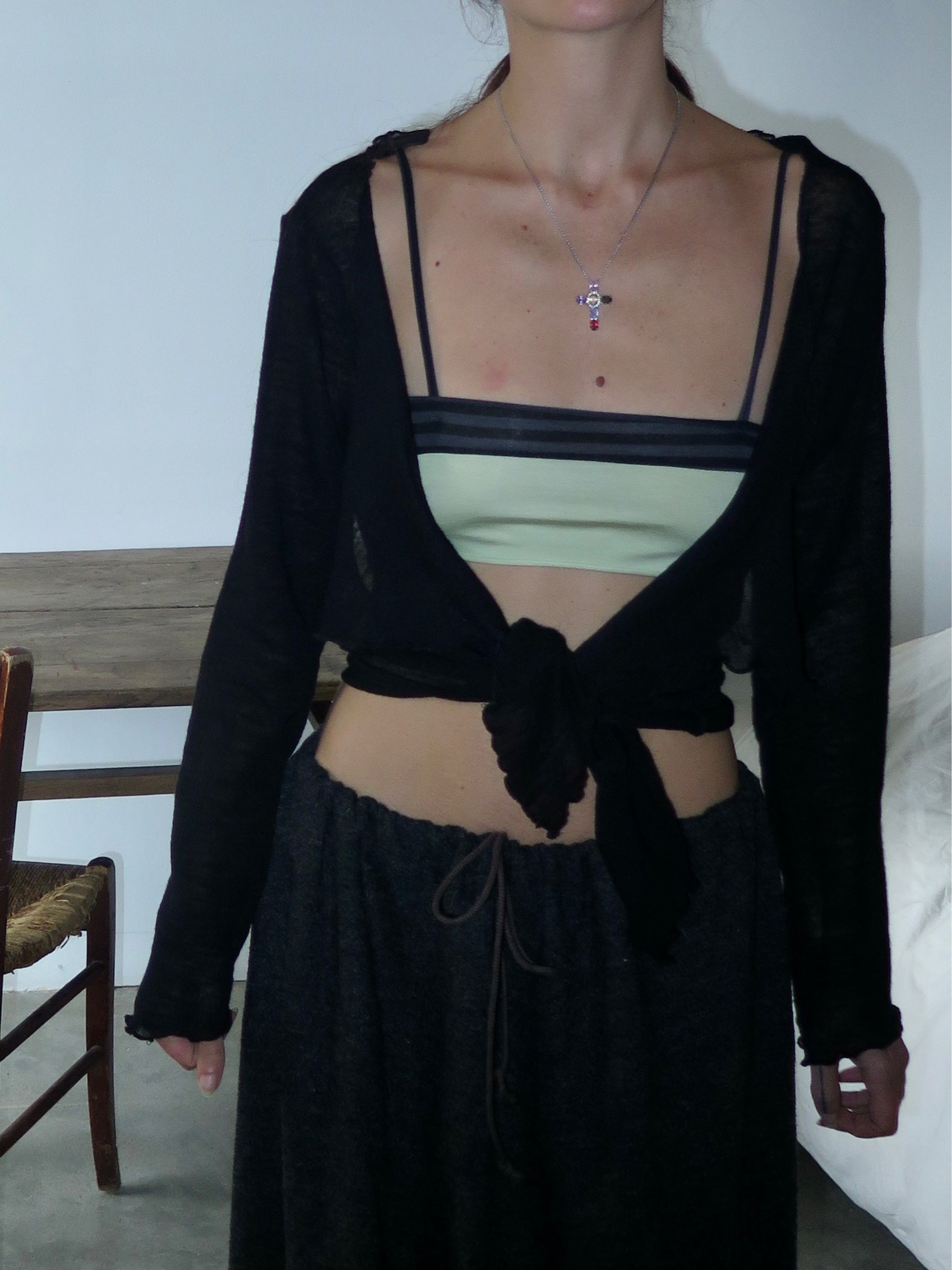 Silvia wrap top black-ATH-APOC STORE