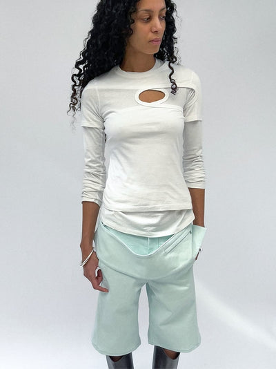 Asymmetric Cut Out T-shirt Shortsleeve-René Scheibenbauer-APOC STORE