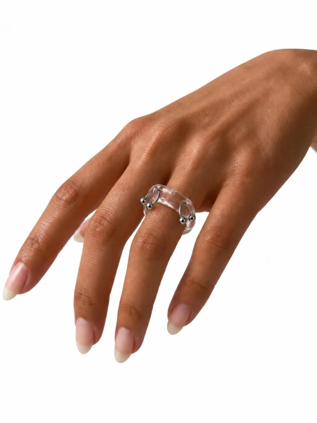 Double Pierced Glass Ring 0021-Rain and Rivers-APOC STORE