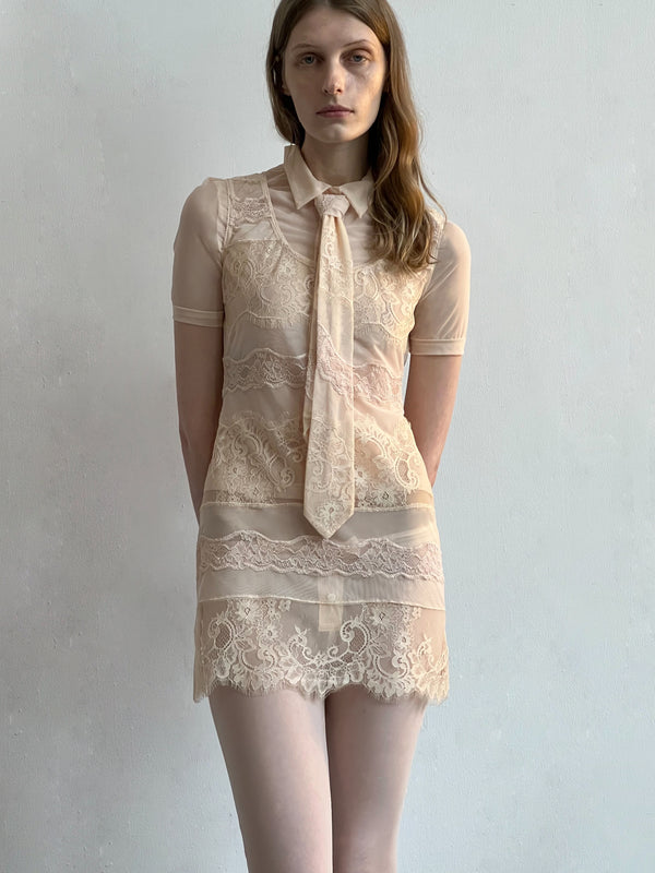 Lace Polo Mini Dress-Nastyamasha-APOC STORE