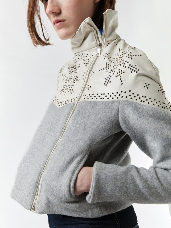 chöke Nordic Leather Jacket in Grey-chöke-APOC STORE