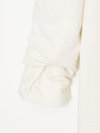 Glitched Sleeve Long Coat 001 - White-Taekh-APOC STORE