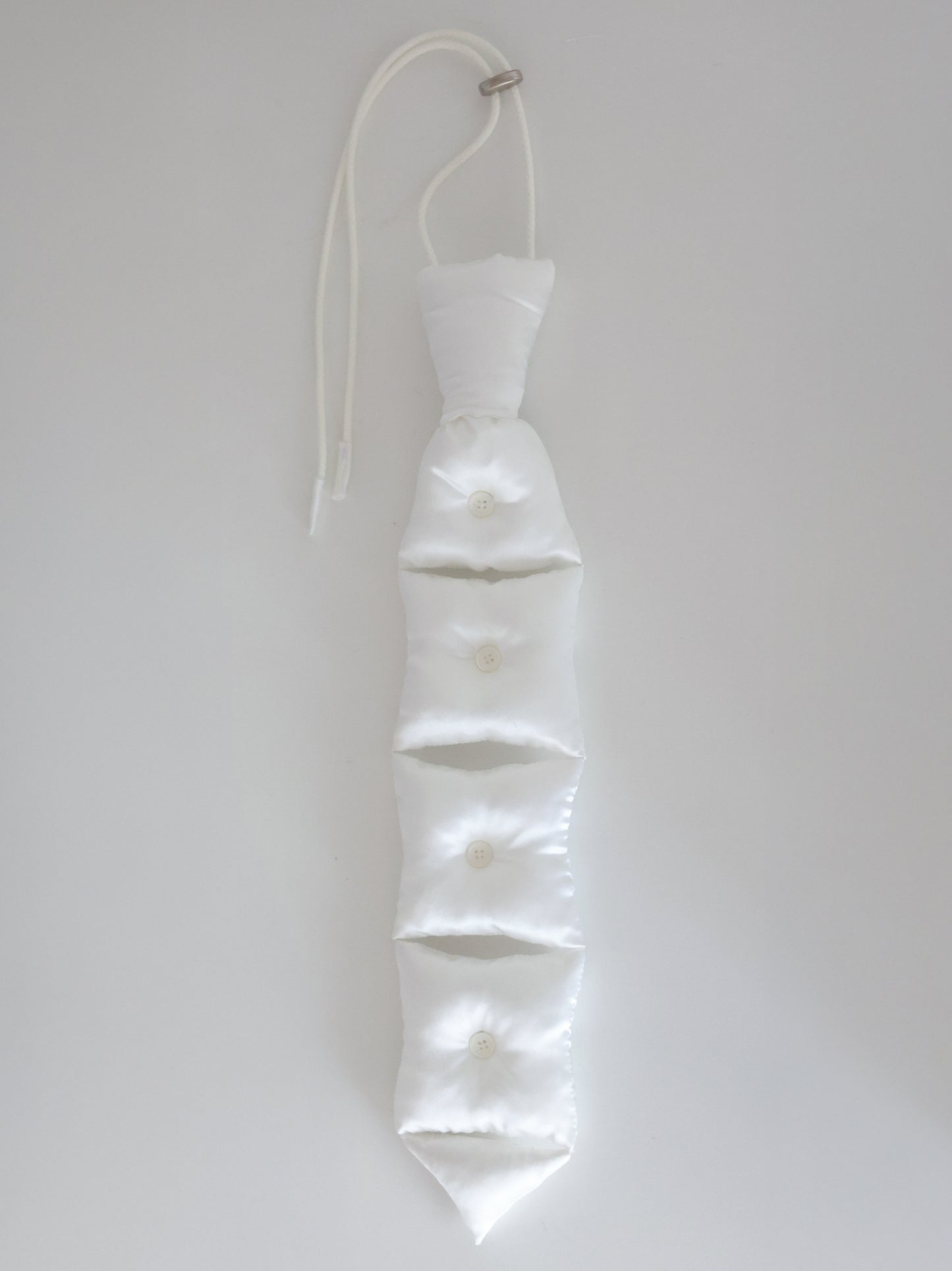 Silk Pillow Necktie Necklace - White-Julye Han-APOC STORE