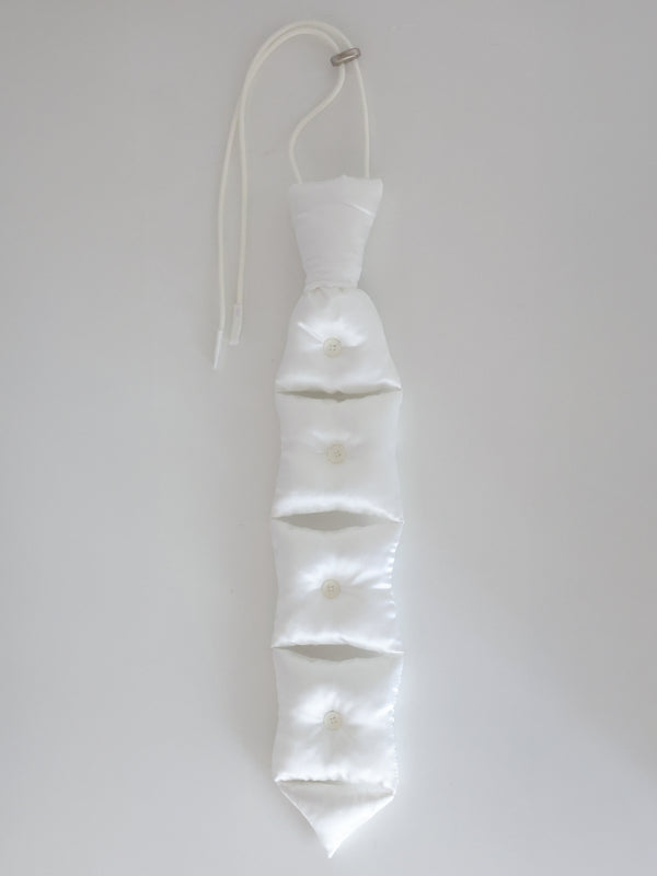 Silk Pillow Necktie Necklace - White-Julye Han-APOC STORE