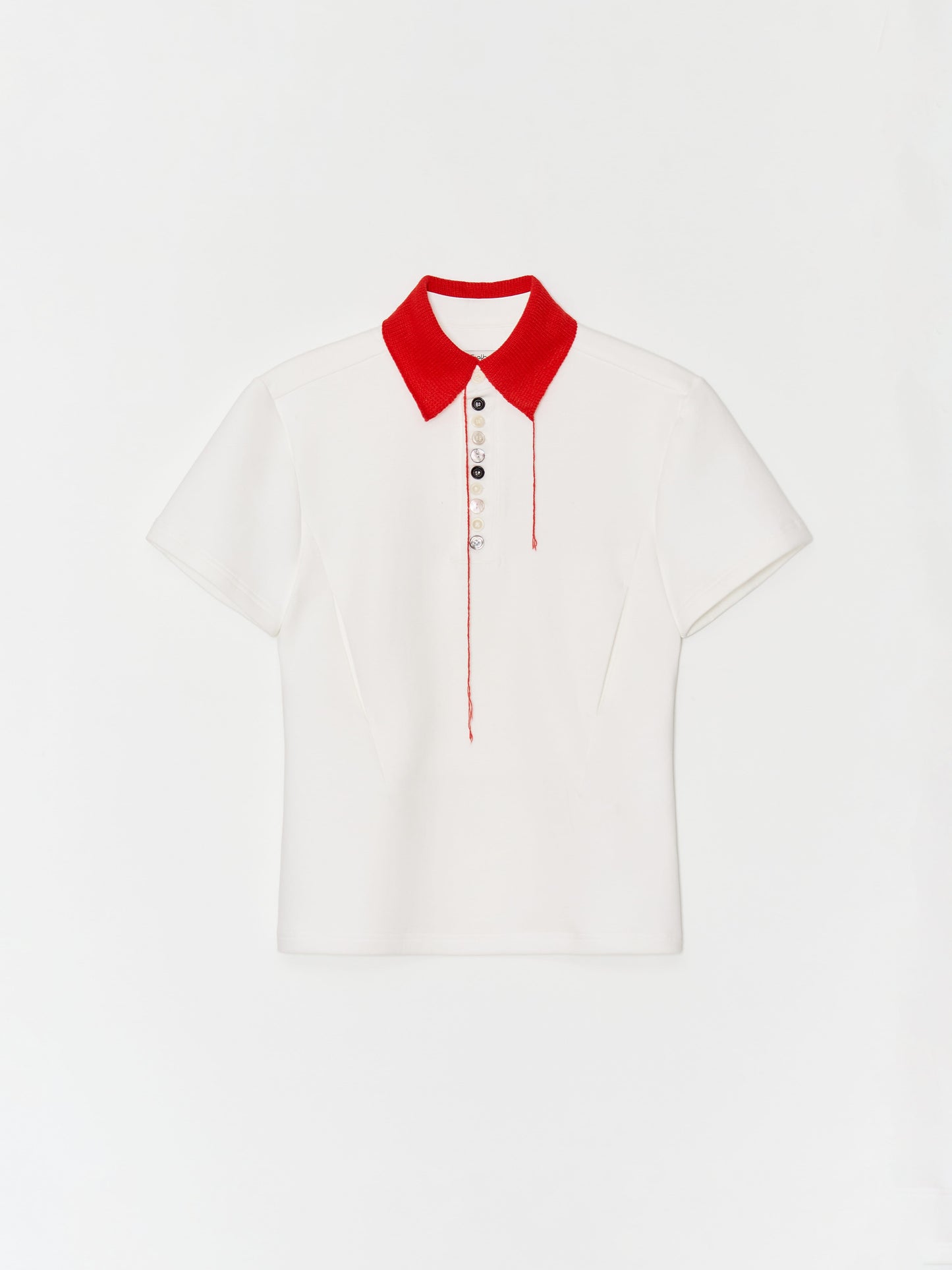 Button work Polo shirt 001 _ White-Taekh-APOC STORE