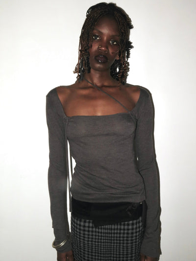 Alessia Top longsleeves Grey-ATH-APOC STORE