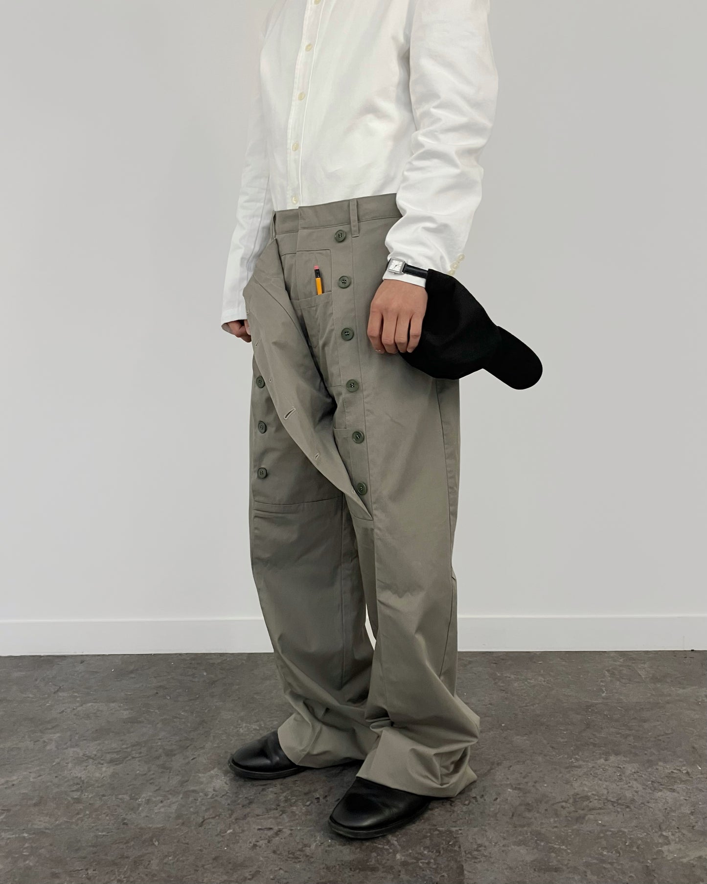 HIDDEN POCKET TROUSERS KHAKI GRAY-EGNARTS-APOC STORE