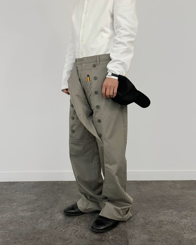 HIDDEN POCKET TROUSERS KHAKI GRAY-EGNARTS-APOC STORE