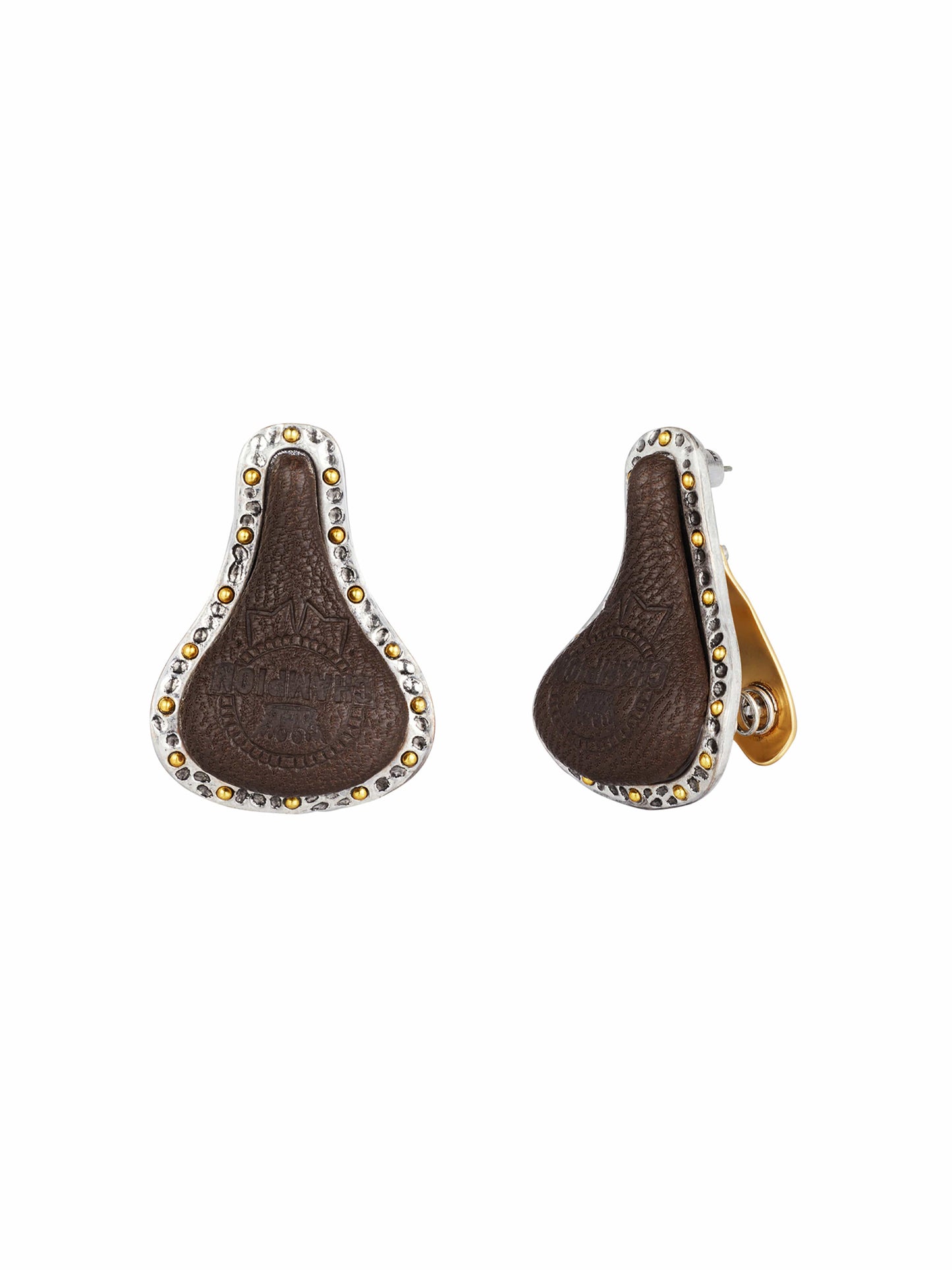 Vintage Sheepskin Motorcycle Seat Earrings-TRINITE Studio-APOC STORE