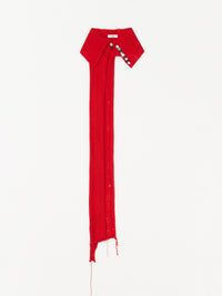 Button Work Cashmere Scarf 001 - Red-Taekh-APOC STORE