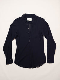 Bias Shirt in Black Silk-Pedro Trindade-APOC STORE