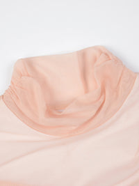 Draped Layer Top Peach-mesh blanca-APOC STORE