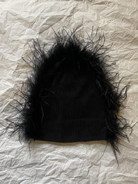 Black Feathered Beanie-Benny Andallo-APOC STORE