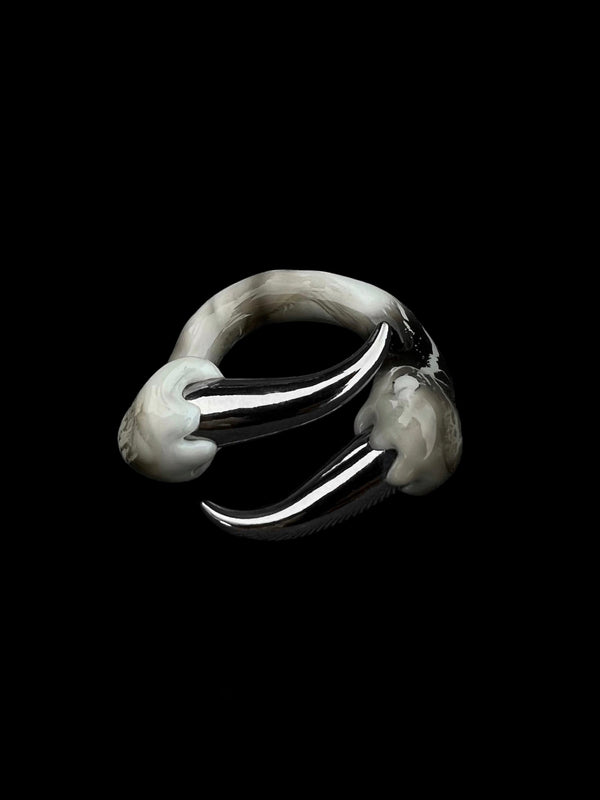 White ring with spikes-CASPER DIY-APOC STORE