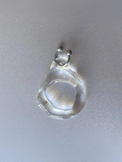 Pierced Glass Ring 0001-Rain and Rivers-APOC STORE