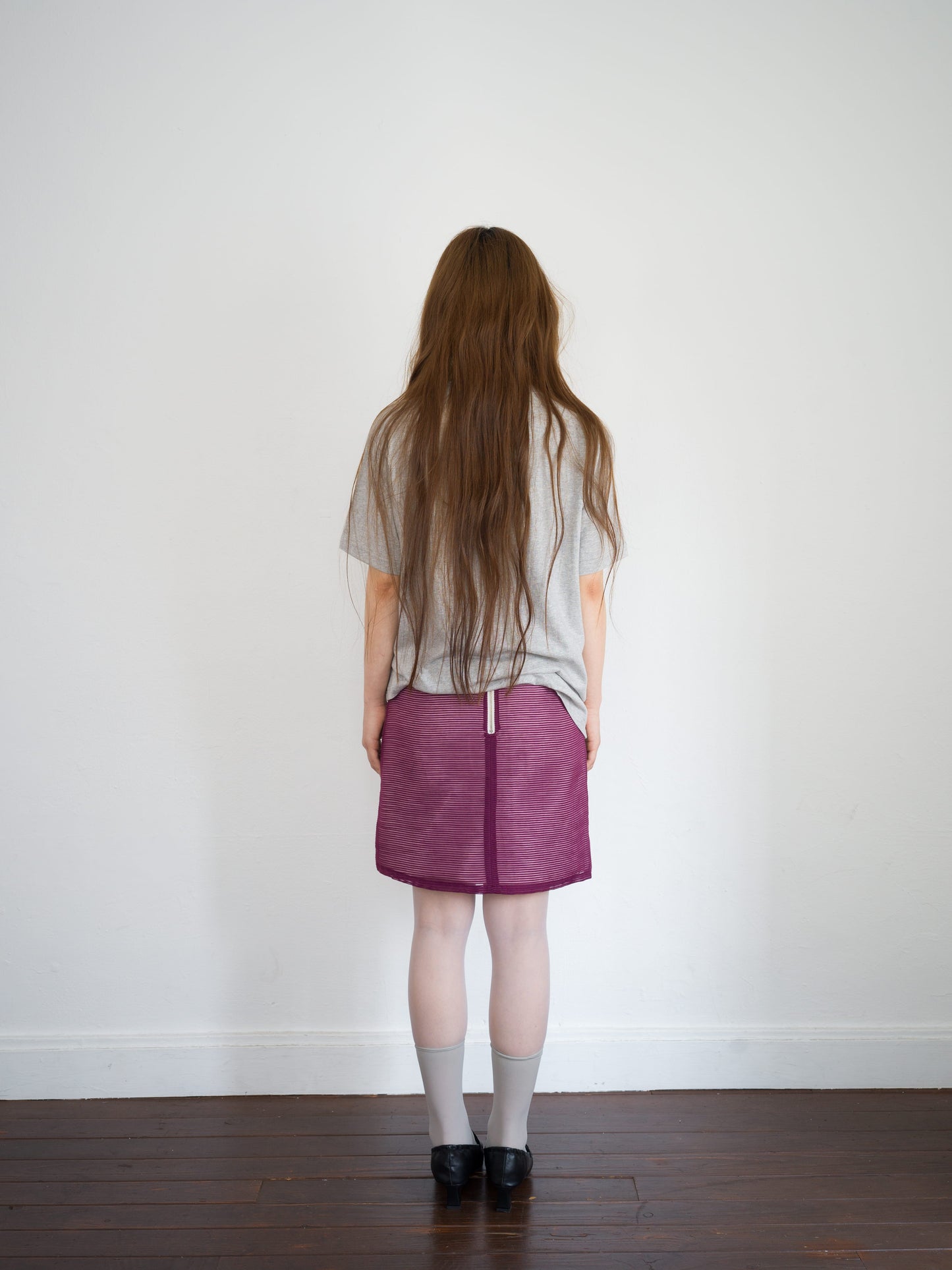 Stripe Shade Skirt Purple-mesh blanca-APOC STORE