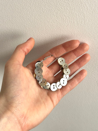 Pearl button earrings-Alisa Cayoo-APOC STORE