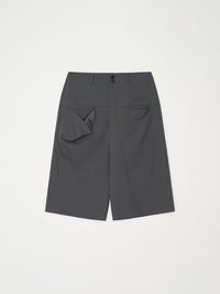 Draped Pocket Wool Shorts 001 _ Gray-Taekh-APOC STORE