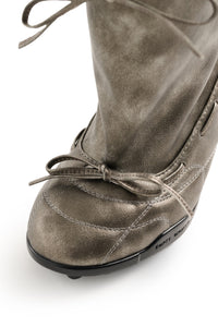 Strapped Ballet Boots Silver and Black-EMPTY BEHAVIOR-APOC STORE