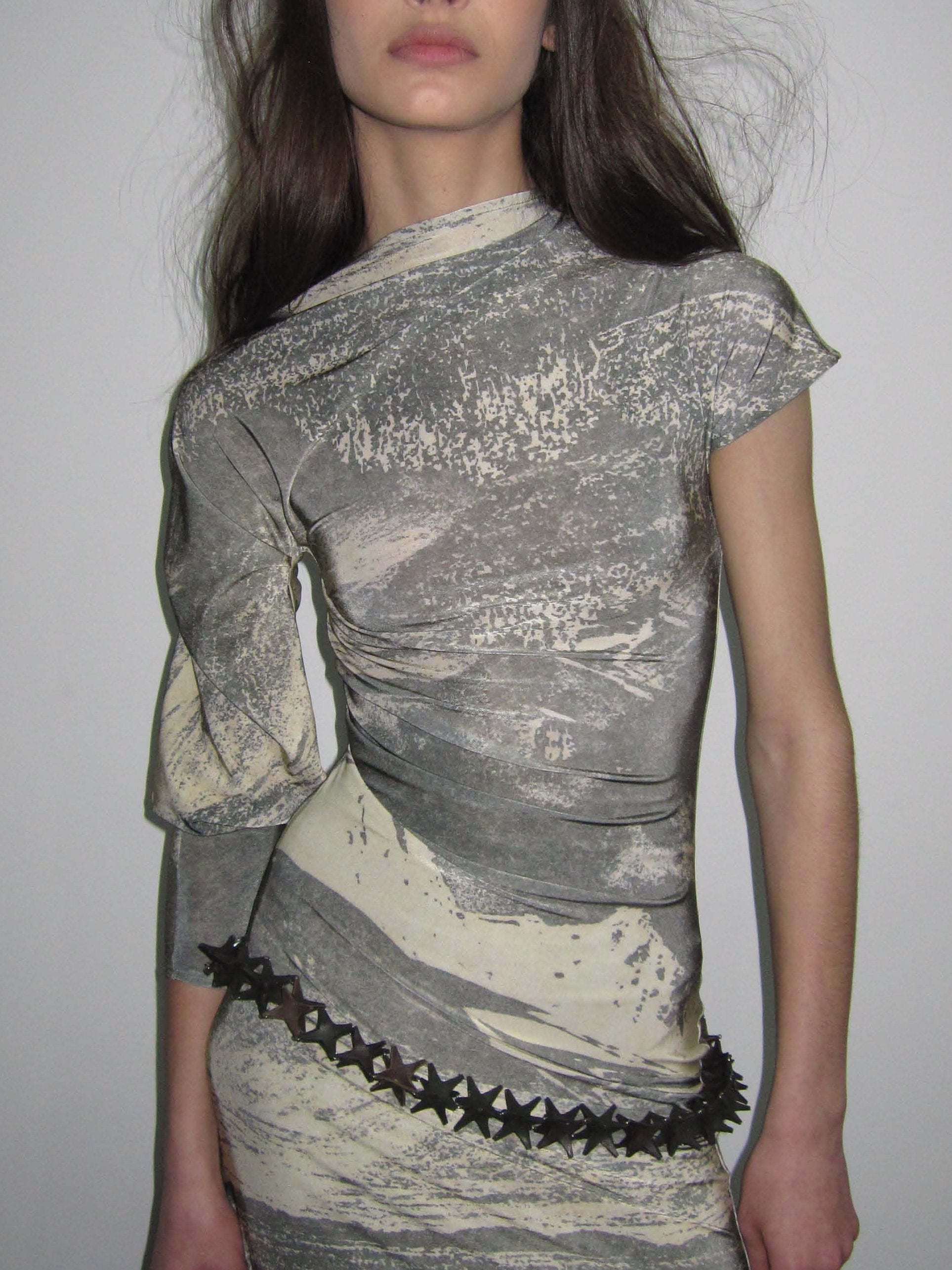 Printed jersey dress-Nensi Avetisian-APOC STORE