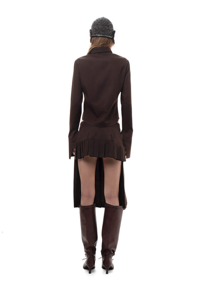 WOOL SHIRT IN BROWN-Urte Kat-APOC STORE