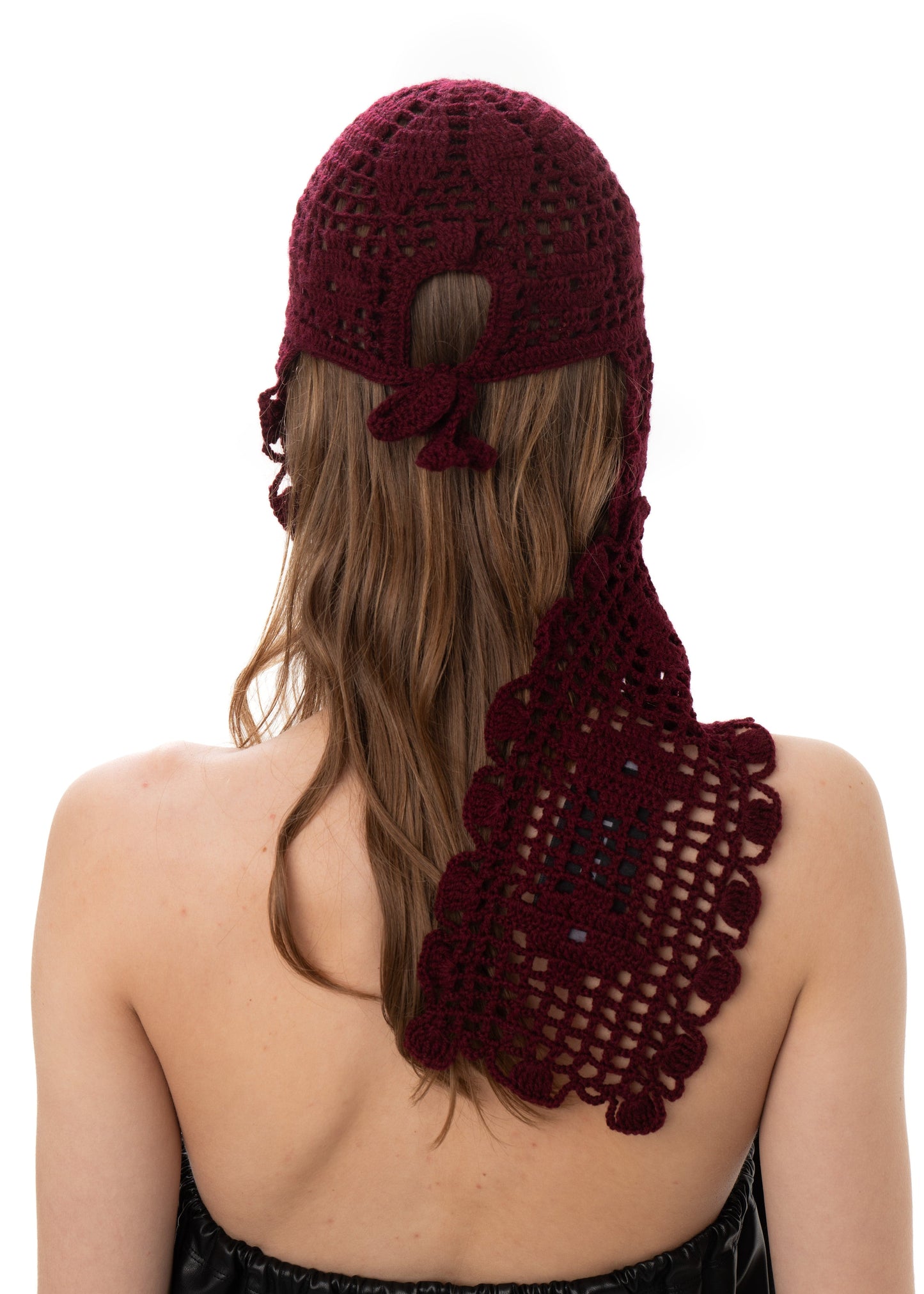 CROCHET SCARF CAP IN BORDO-Urte Kat-APOC STORE