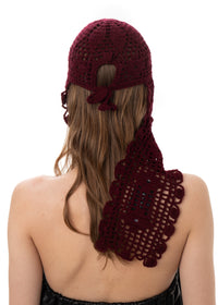 CROCHET SCARF CAP IN BORDO-Urte Kat-APOC STORE