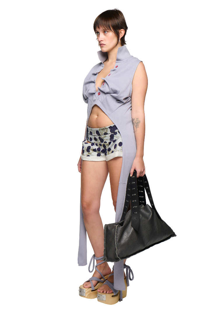 Backless Polo Shirt - Grey-Karlaidlaw-APOC STORE