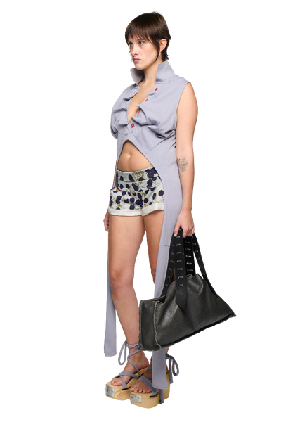 Backless Polo Shirt - Grey-Karlaidlaw-APOC STORE