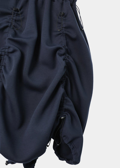 JERSEY SHIRRING DRESS NAVY-SAENGIN STUDIOS-APOC STORE