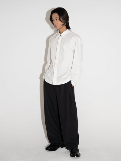 Wide-leg Trousers Black-Woojun Jang-APOC STORE