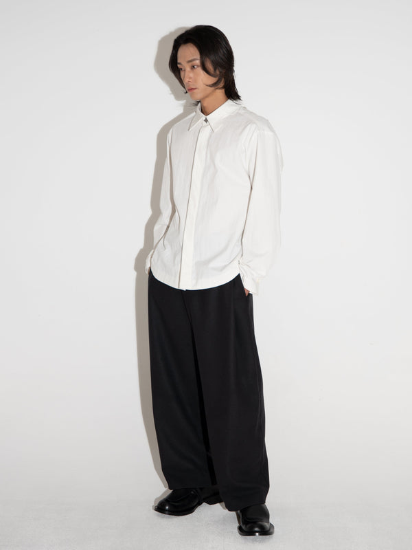 Wide-leg Trousers Black-Woojun Jang-APOC STORE