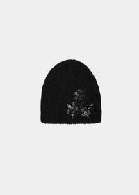 FLOWER PATCH BEANIE BLACK-SAENGIN STUDIOS-APOC STORE