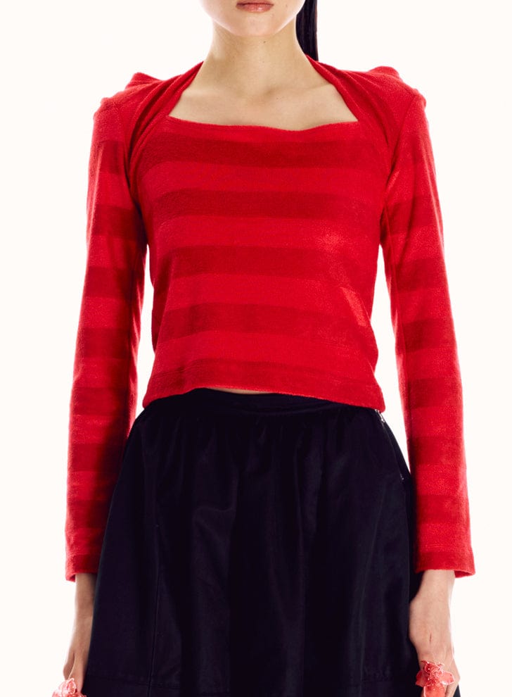 Striped cutout long sleeve t-shirt-Sung Ju-APOC STORE