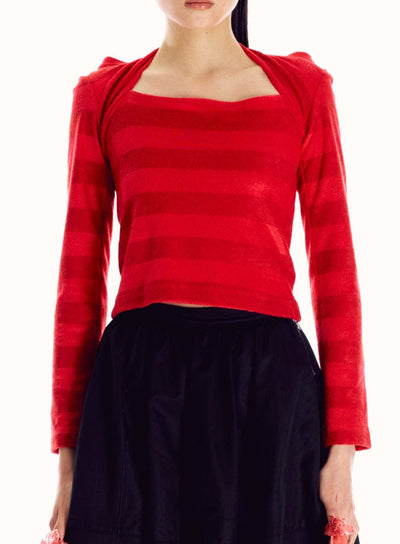 Striped cutout long sleeve t-shirt-Sung Ju-APOC STORE