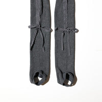 LACE RIBBON LEG WARMER GRAY-SAENGIN STUDIOS-APOC STORE