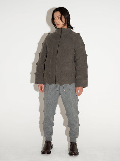 Spiky Padded Jacket Olive-Woojun Jang-APOC STORE