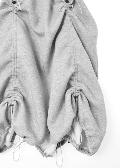 JERSEY SHIRRING DRESS GRAY-SAENGIN STUDIOS-APOC STORE