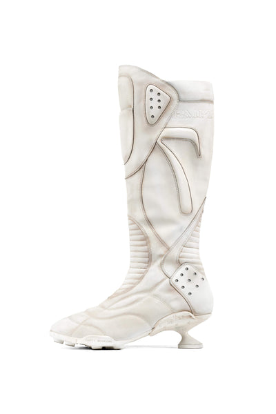 Boxing High Heel Boots White-EMPTY BEHAVIOR-APOC STORE