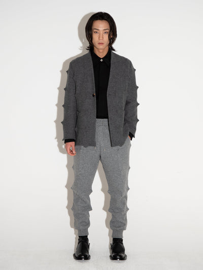Spiked Jacket Grey-Woojun Jang-APOC STORE