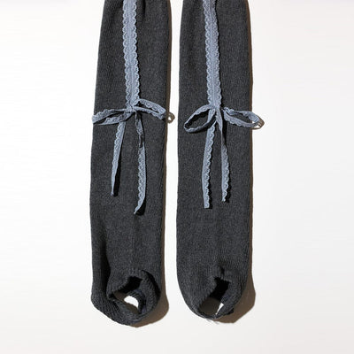 LACE RIBBON LEG WARMER LIGHT BLUE-SAENGIN STUDIOS-APOC STORE