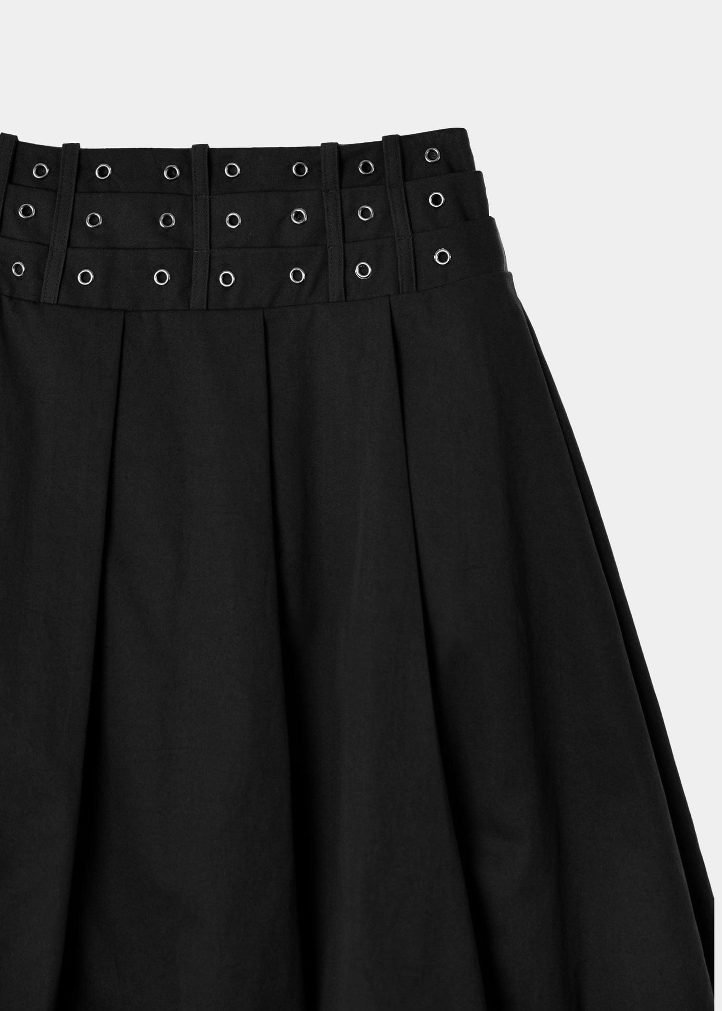 EYELET BALLOON SKIRT BLACK-SAENGIN STUDIOS-APOC STORE