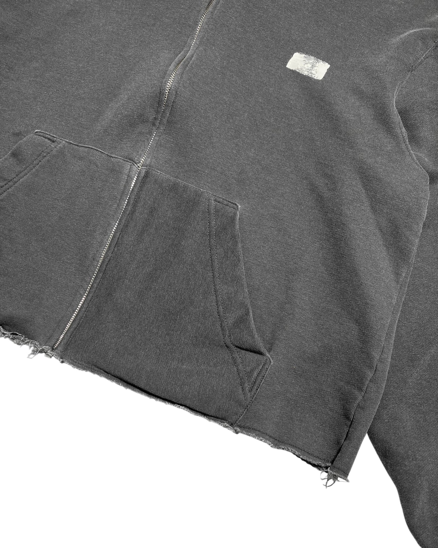 Cut off Hoodie Zip-up (Charcoal)-EGNARTS-APOC STORE