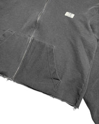 Cut off Hoodie Zip-up (Charcoal)-EGNARTS-APOC STORE