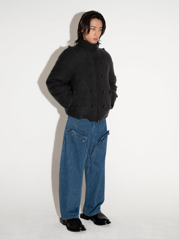 Spiky Padded Jacket Black-Woojun Jang-APOC STORE